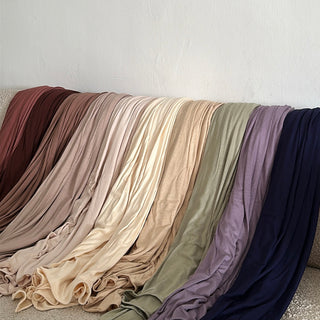 Soft Cotton Jersey Shawl in Nude