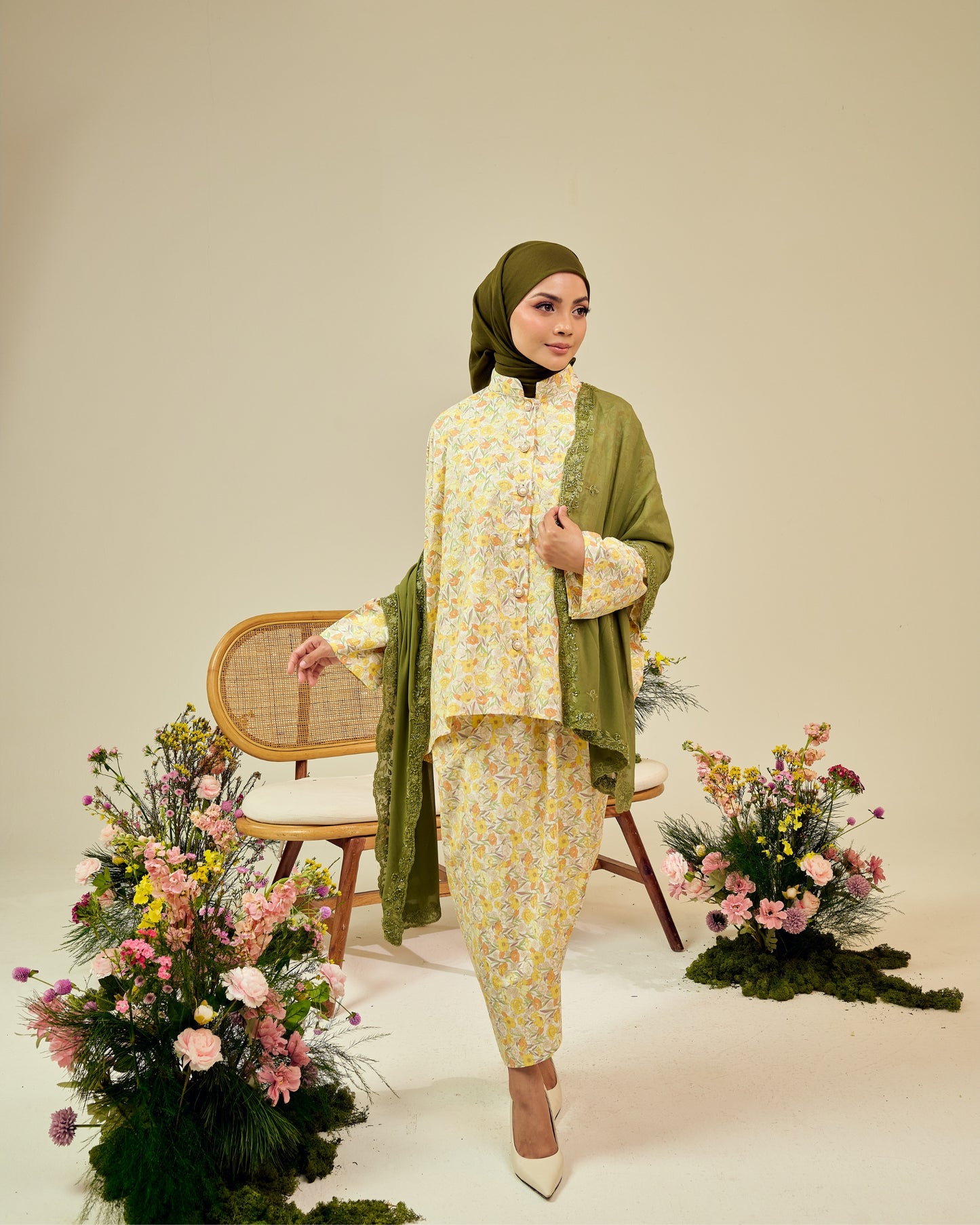 COMBO - Elise in Yellow with Sahara Scarves