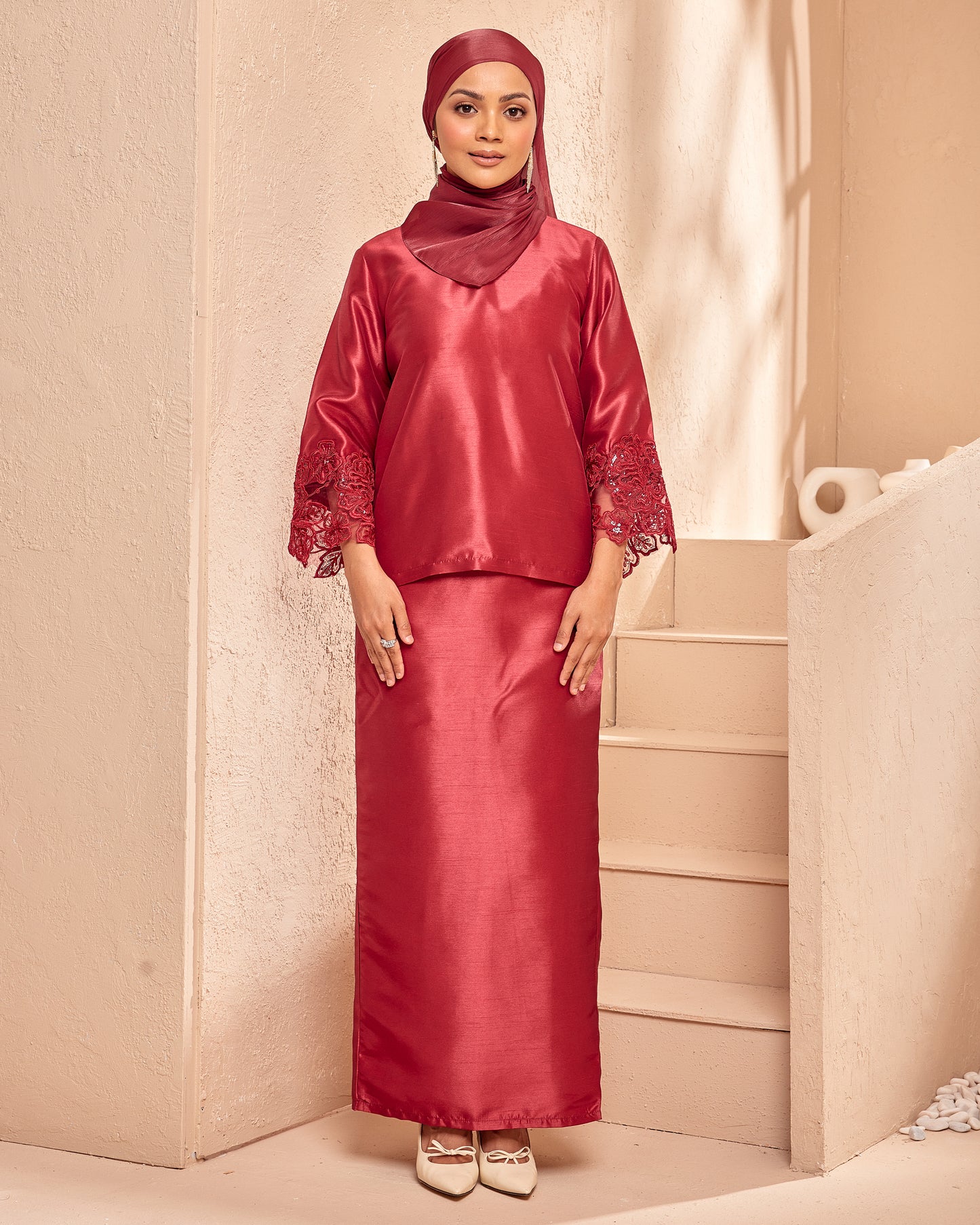 Aminah in Deep Scarlet