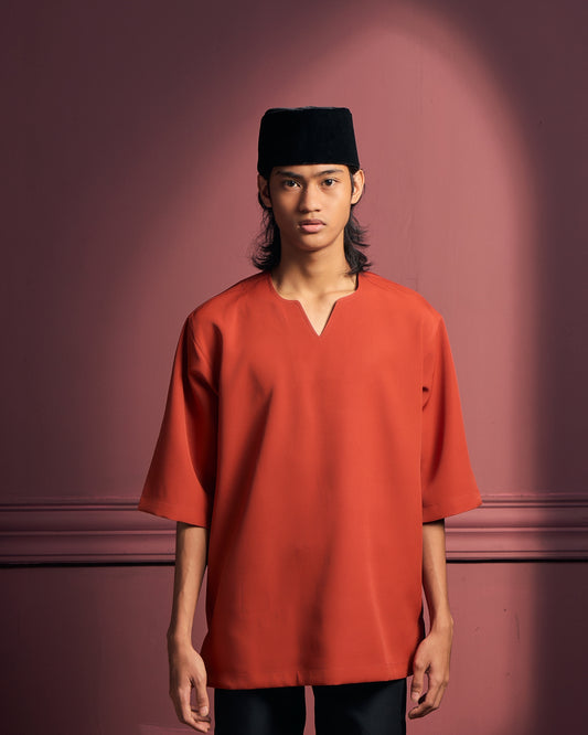 Jebat Kurta In Orange Brick