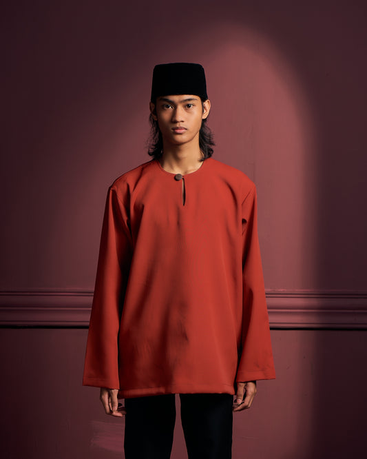 Tuah Kurta In Orange Brick
