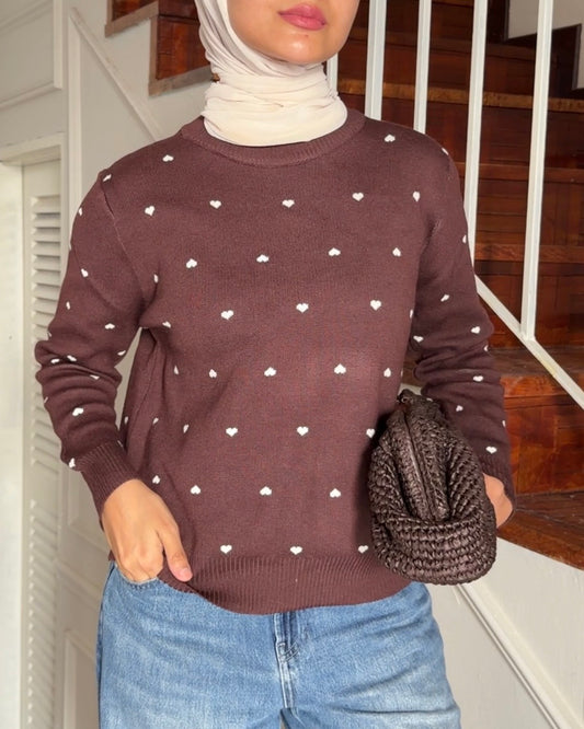 Heart Knit in Espresso